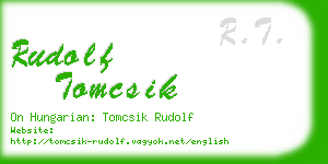 rudolf tomcsik business card